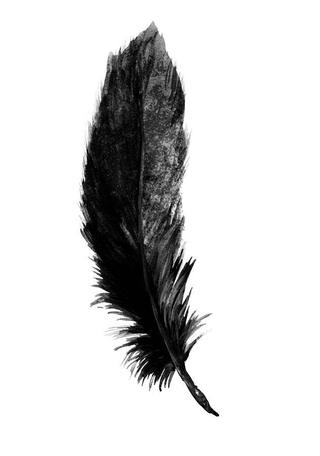 Black feather watercolor Painting by Green Palace - Fine Art America