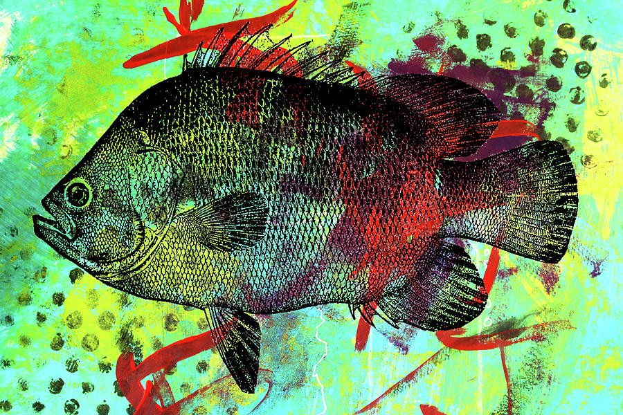 Black Fish Painting by Nancy Merkle