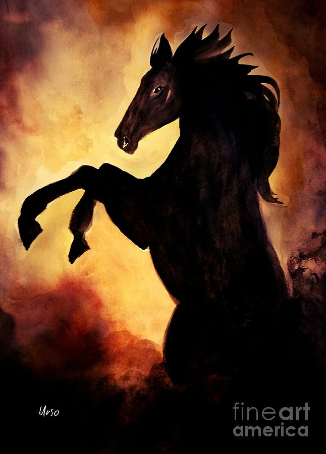 Black Flames Fury Painting by Maria Urso