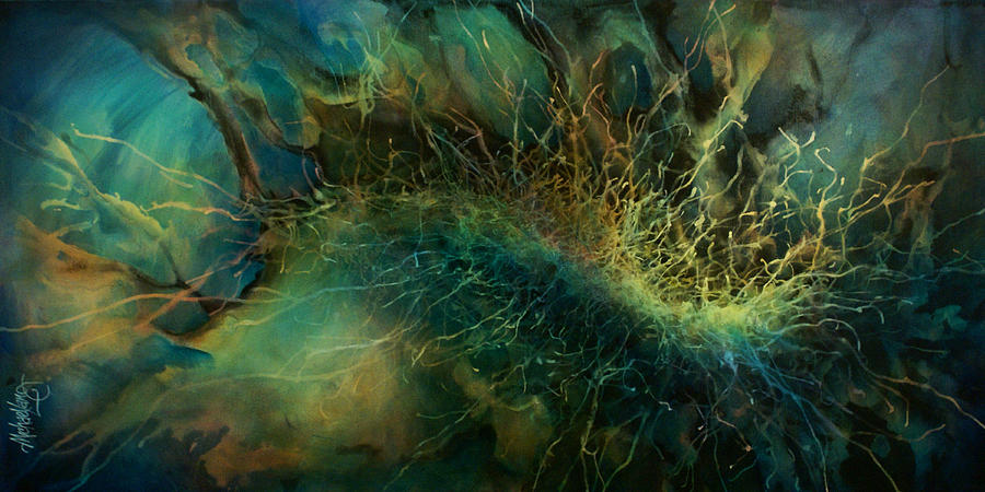 Abstract Painting - Black Garden by Michael Lang