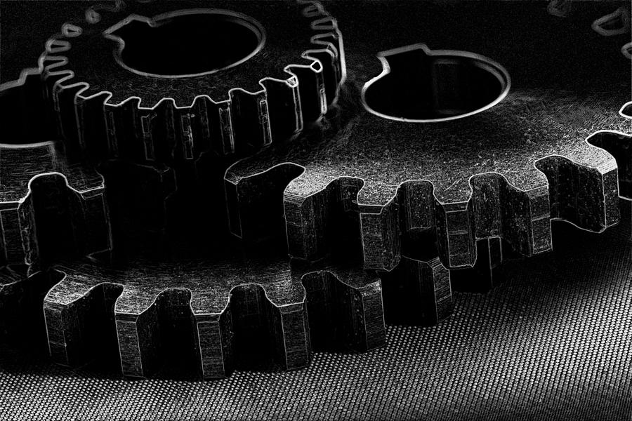 Black Gears In Black Photograph by David Andersen