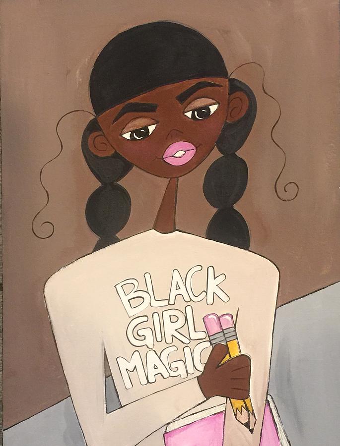 Black Girl Magic Painting by Deborah Carrie