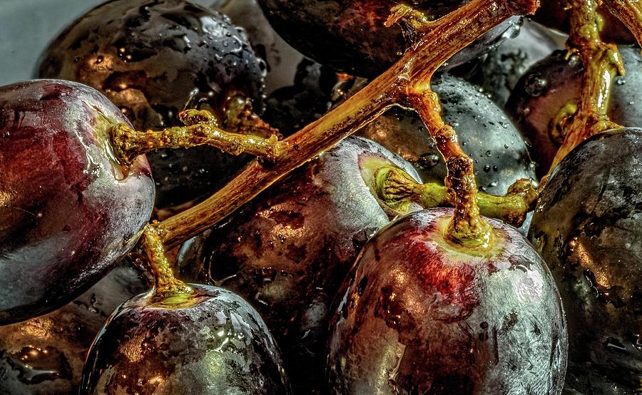 Black Grapes Photograph by Wes Iversen