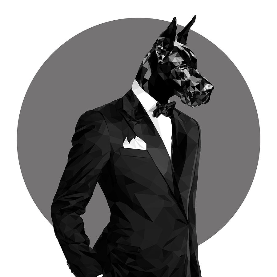 Black Great Dane 2 Digital Art by Gallini Design