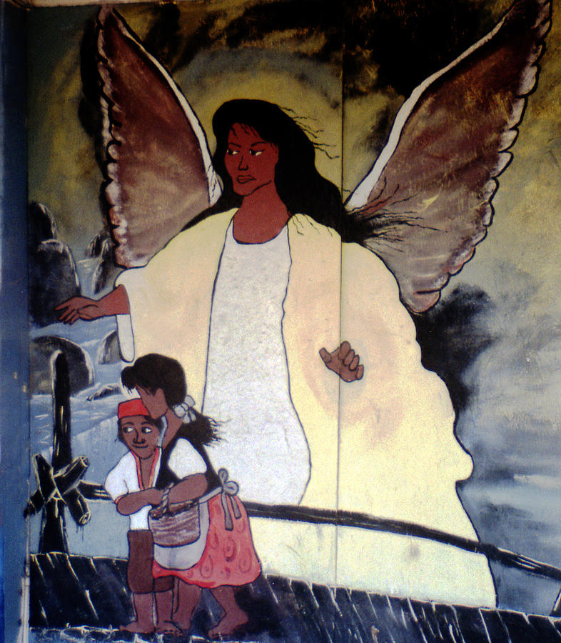 Black Guardian Angel Mural Photograph by Doug Duffey