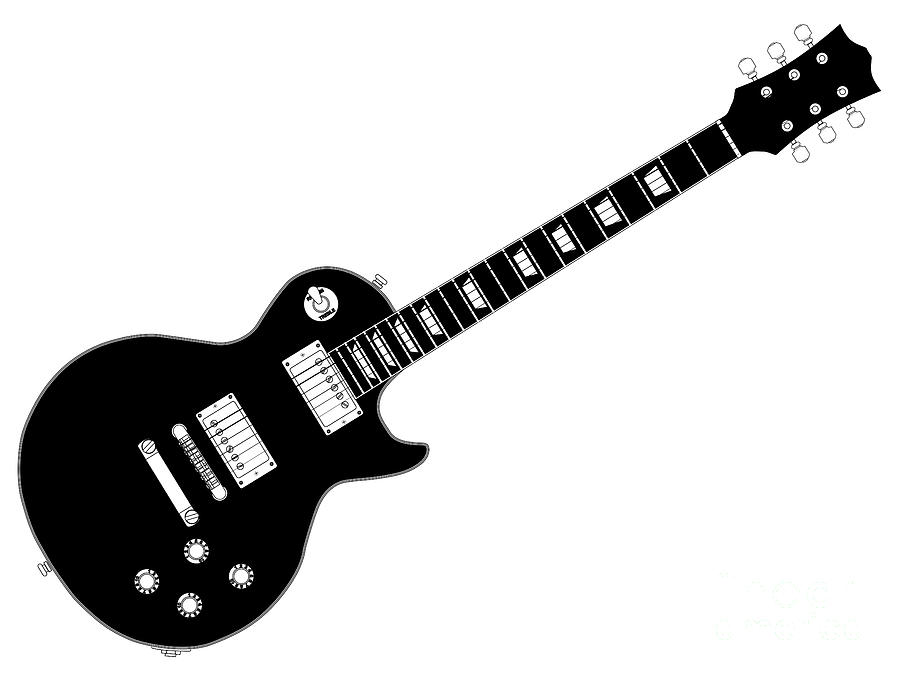 Black Guitar Digital Art By Bigalbaloo Stock Fine Art America 