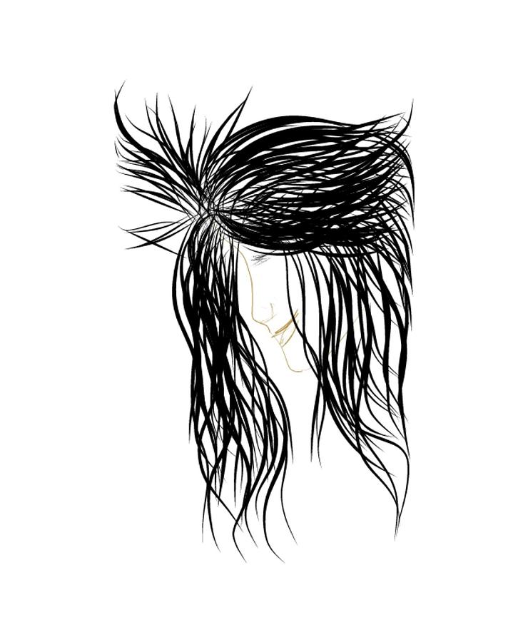 Black Hair  Digital Art by Faashie Sha