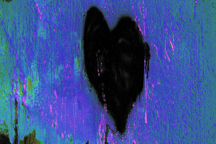 Heart Digital Art - Black Heart by Marnie Patchett
