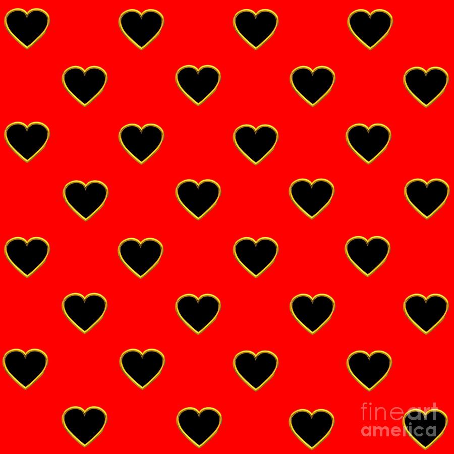 Black Hearts on a Red Background Saint Valentines Day Love and Romance Photograph by Rose Santuci-Sofranko