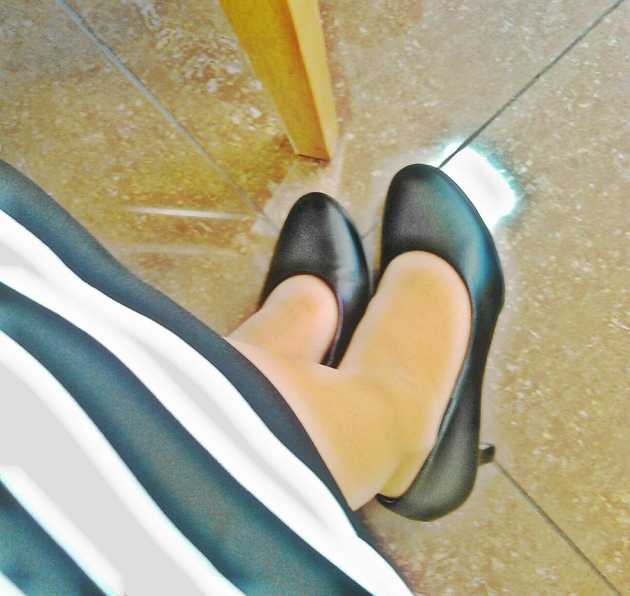 High Heel Photograph - Black high heels by Kumiko Izumi