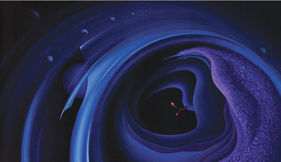 Fantasy Painting - Black Hole - Clitoris Cosmica by Hans Doller