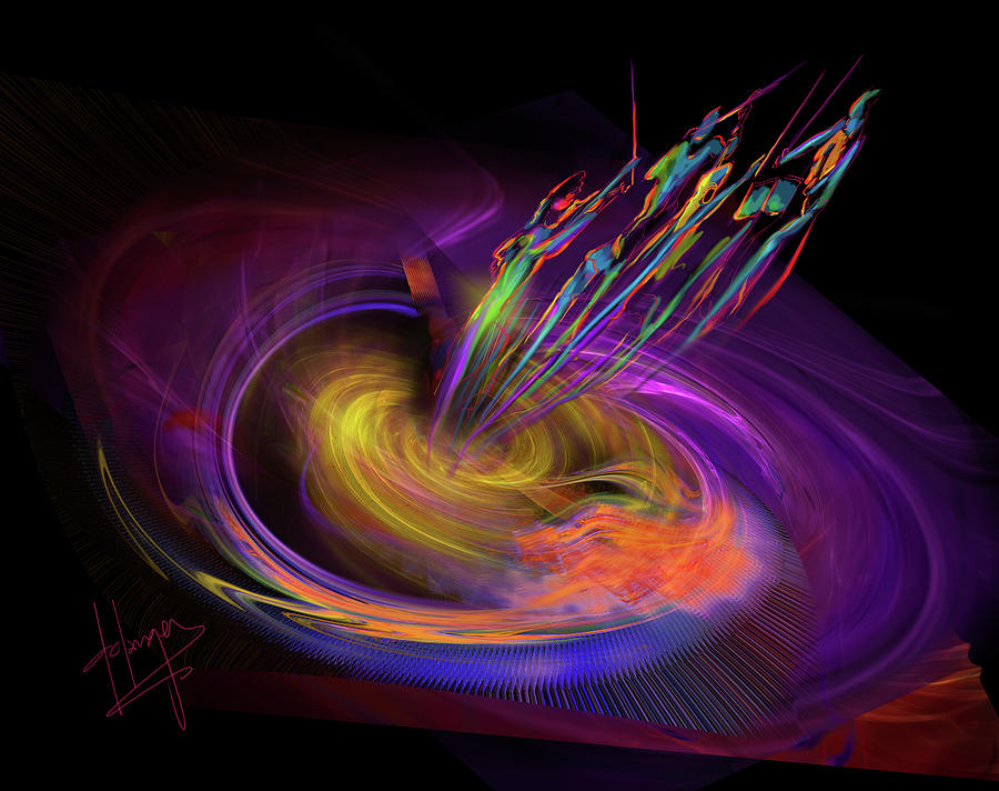 Black Hole Quartet Painting by DC Langer