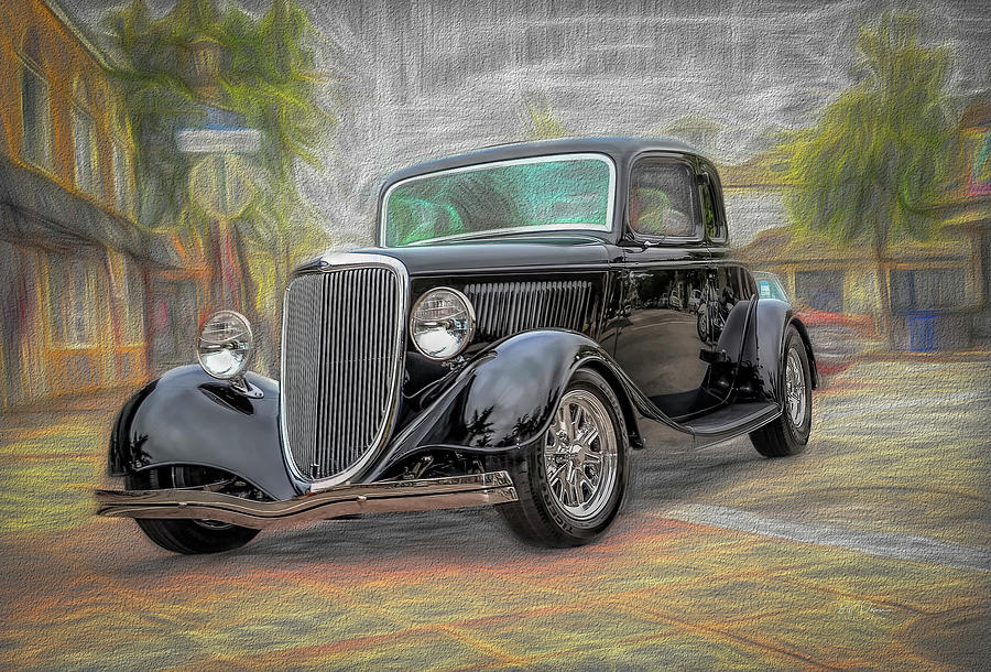 Black Hot Rod Photograph by Bill Posner