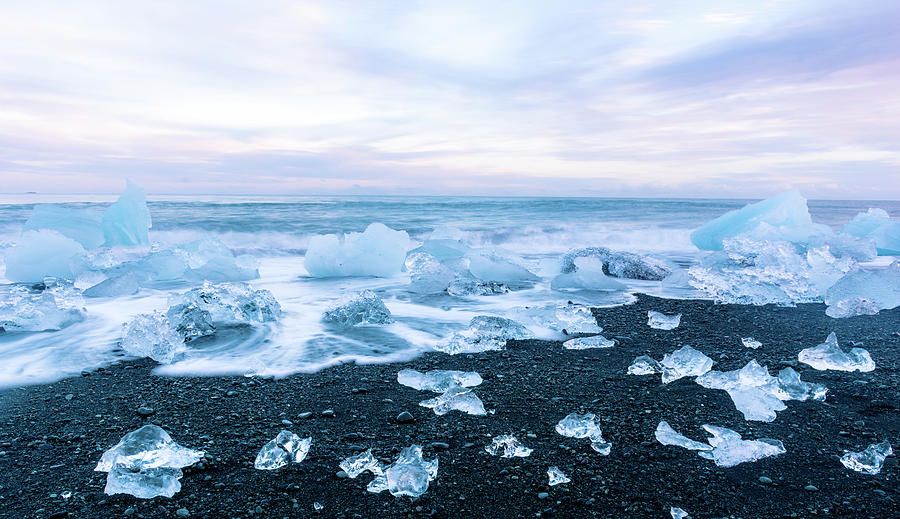 Black Ice Diamond Beach  Iceland Photograph by P Madia