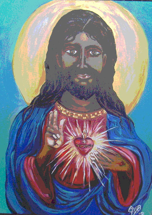 Sacred Heart Watercolor Print - Santa Clara Design