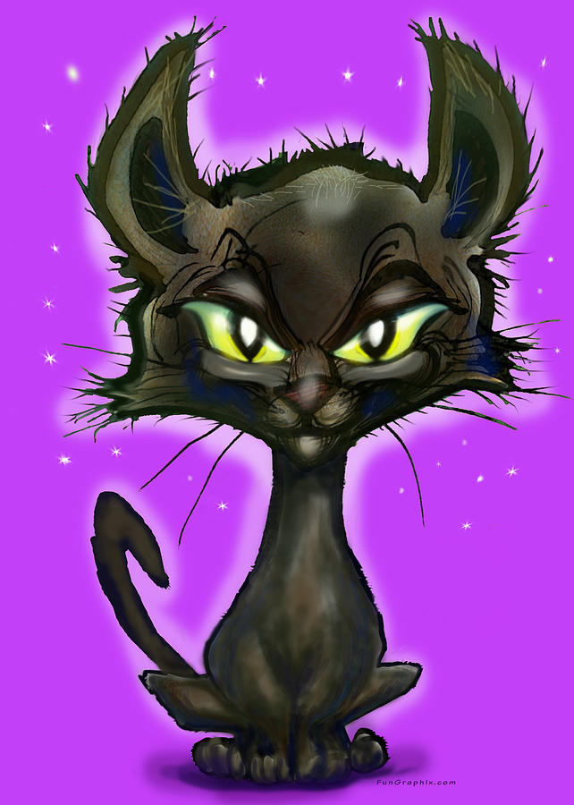 Black Kitten Painting by Kevin Middleton