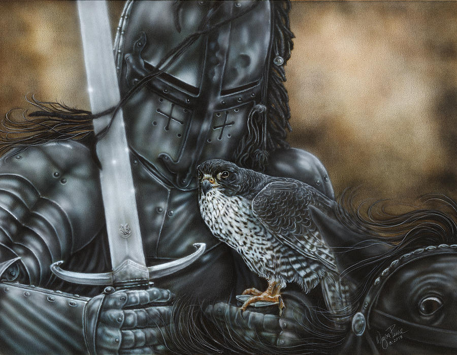 Black Knight Painting by Wayne Pruse