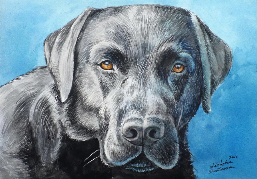 Black Lab Painting by Christopher Shellhammer
