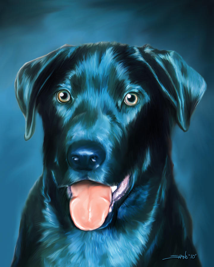 Black Lab Painting by Michael Spano