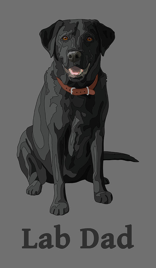 Dogs Digital Art - Black Labrador Retriever Lab Dad by Crista Forest