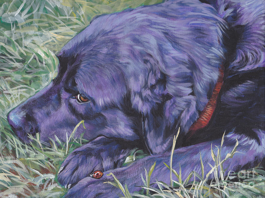 Black Labrador Retriever Painting by Lee Ann Shepard