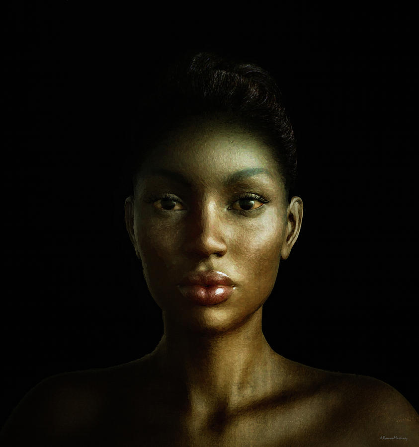 Black Lady Portrait Digital Art by Ramon Martinez