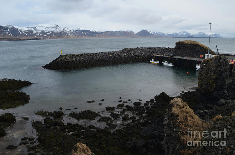 Black Lava Rocks Along the Coast of Hellnar Iceland Photograph by DejaVu Designs
