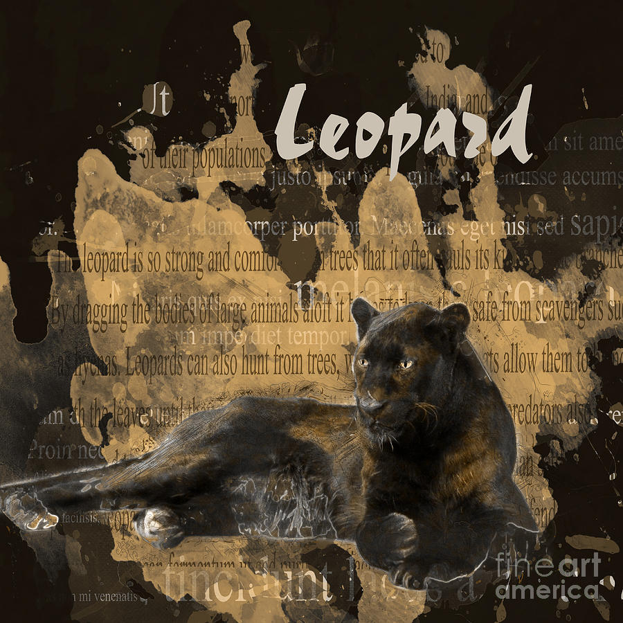 Animal Digital Art - Black Leopard by Two Hivelys