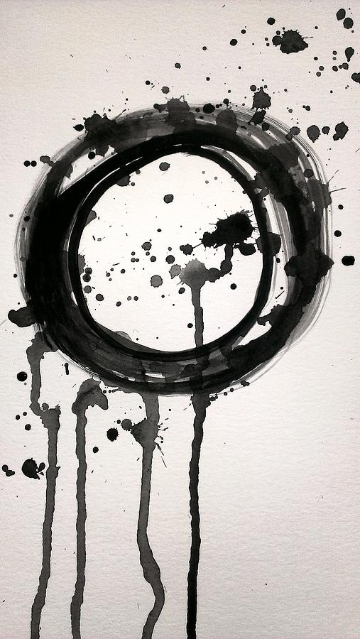 Black Licorice Lollipop Abstract Painting by Lkb Art And Photography