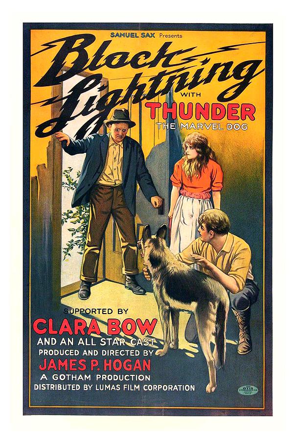 Movie Drawing - Black Lightning 1924 by Mountain Dreams