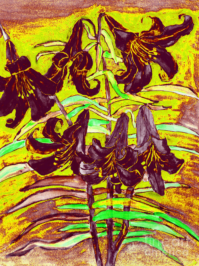 Black lilies Painting by Irina Afonskaya
