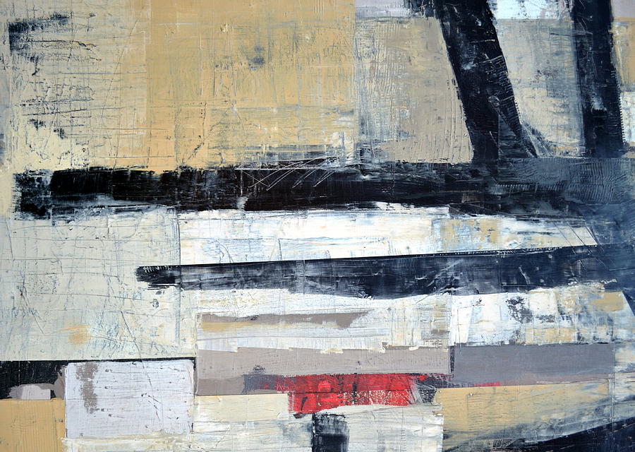 Black Lines Abstract Painting by Michelle Calkins