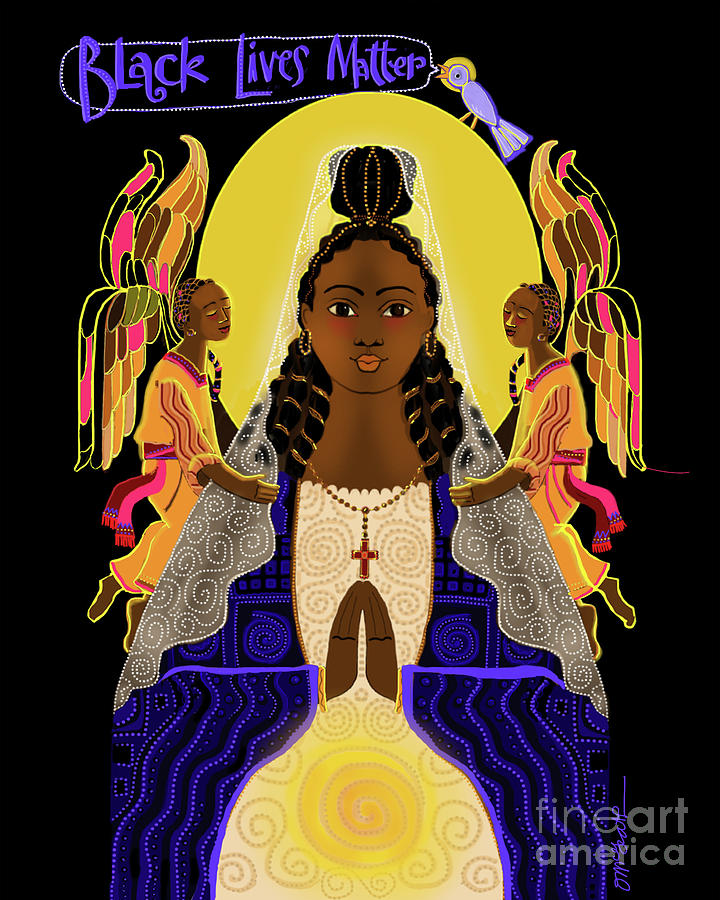 Black Lives Matter Madonna - MMBLM Painting by Br Mickey McGrath OSFS
