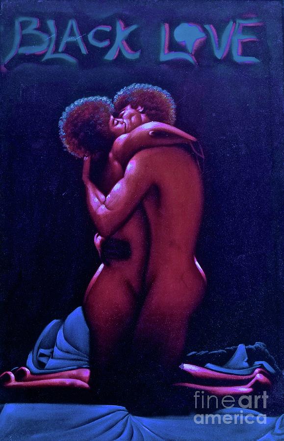Valentines Day Painting - Black Love Velvet by Tony B Conscious