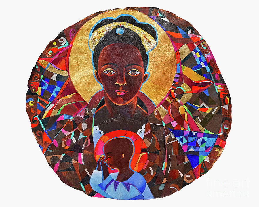 Black Madonna Mandala - MMBMM Painting by Br Mickey McGrath OSFS