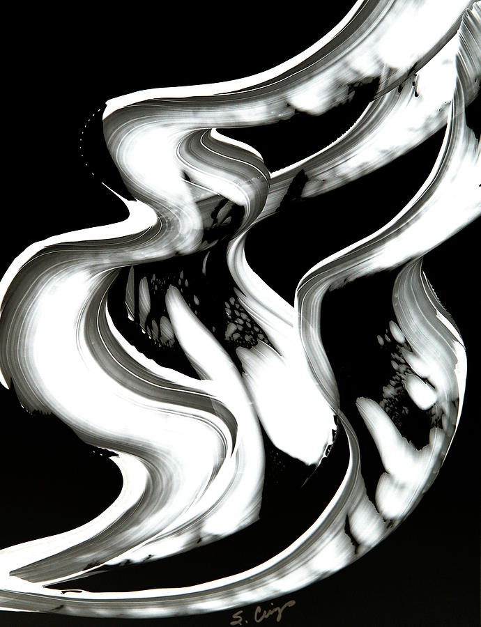 Abstract Painting - Black Magic Inverted by Sharon Cummings