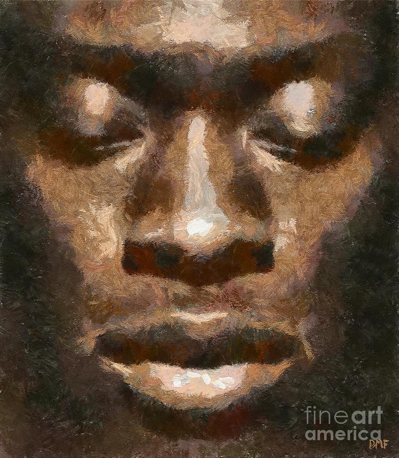 black man painting