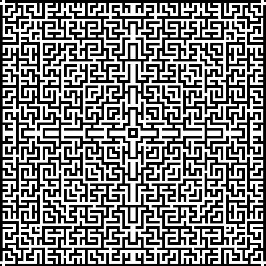 Black And White Digital Art - Black Maze Pattern by SharaLee Art