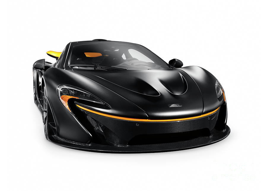 Black McLaren P1 plug-in hybrid supercar sports car isolated Photograph by Maxim Images Exquisite Prints