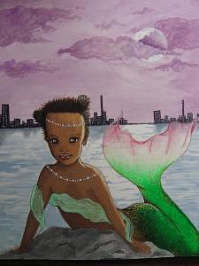 Black Mermaid Painting by Daria Lyman - Fine Art America