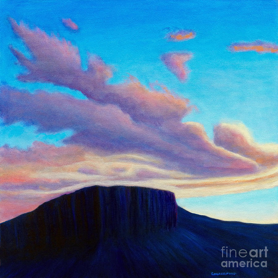 Black Mesa Sunset Painting by Brian  Commerford