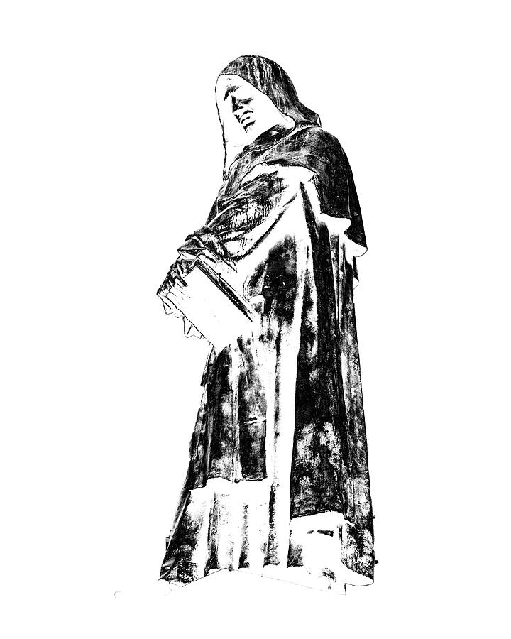 Black Monk - Giordano Bruno Digital Art by AM FineArtPrints