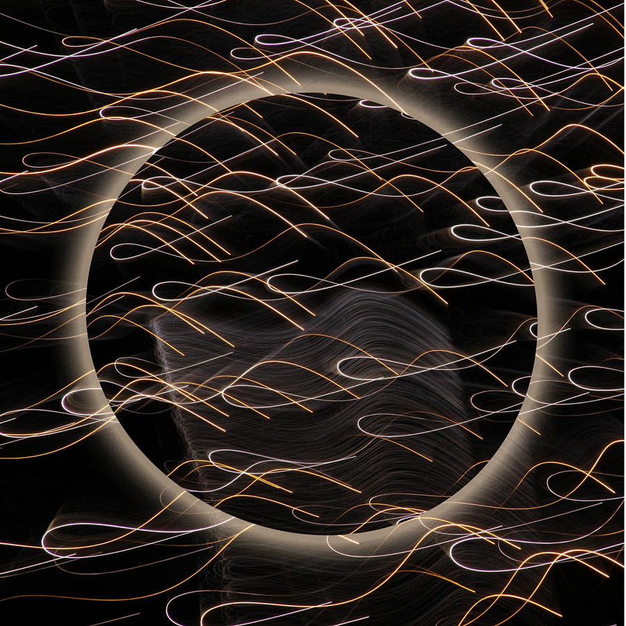Abstract Pyrography - Black Moon Halo by Kurt Gustafson