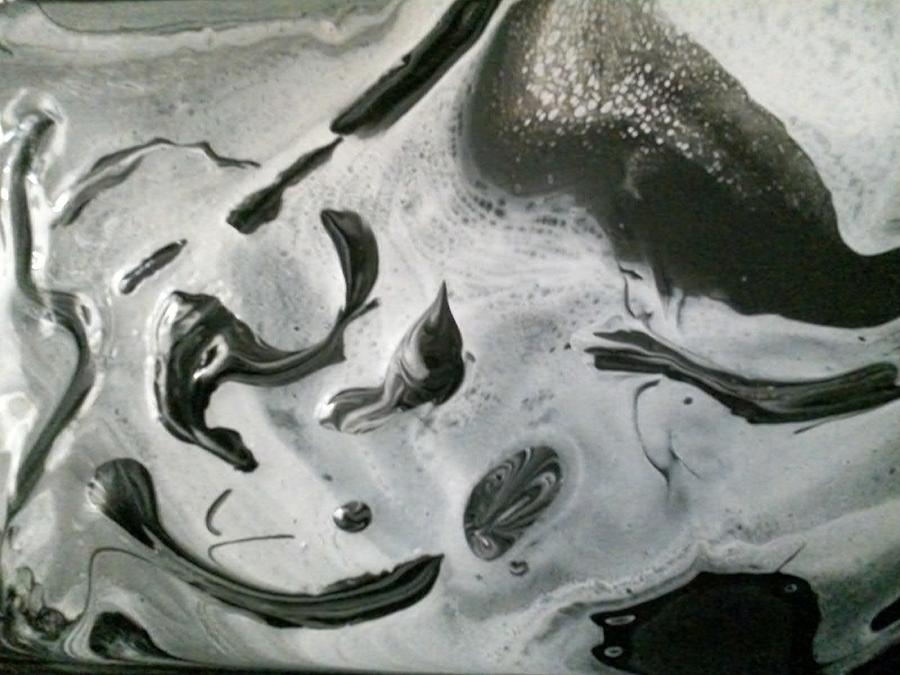 Black n White Painting by C Maria Wall