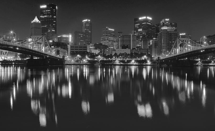 Pittsburgh Photograph - Black Night in Pittsburgh by Frozen in Time Fine Art Photography