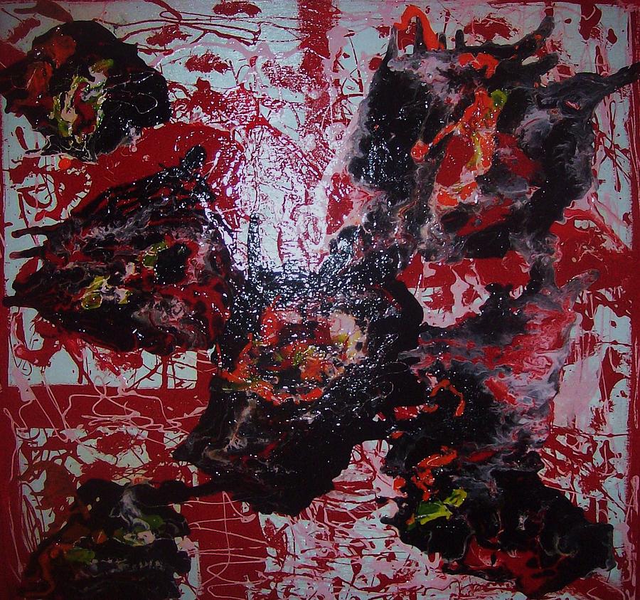 Heart Painting - black Out by HollyWood Creation By linda zanini
