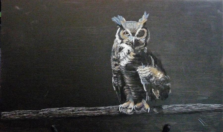 Black Owl Pastel by Richard Le Page
