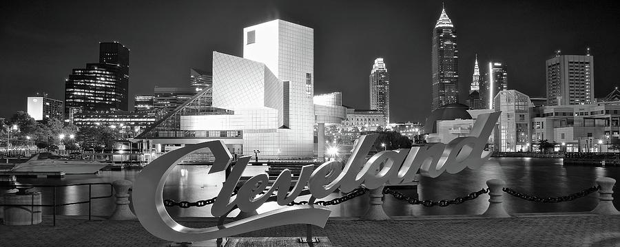 Black Pano Night in CLE Photograph by Frozen in Time Fine Art Photography