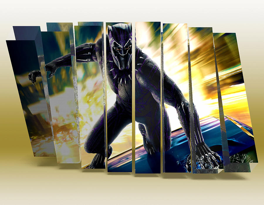 Black Panther Art Mixed Media by Marvin Blaine