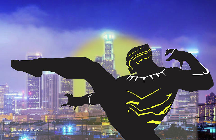 Black Panther Captures the City Digital Art by Michael Chatman - Fine ...